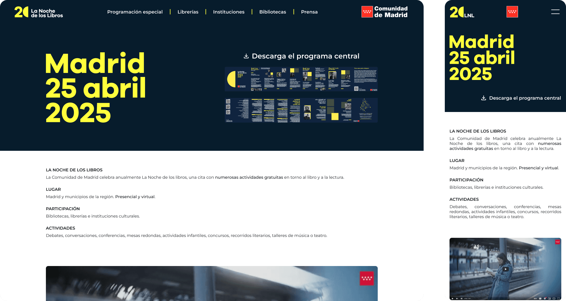 La Noche de los Libros redesigned website